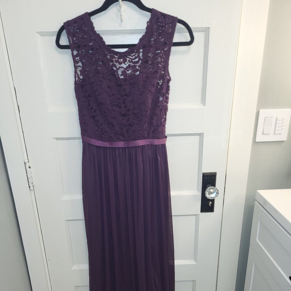 David's Bridal Plum Lace Dress